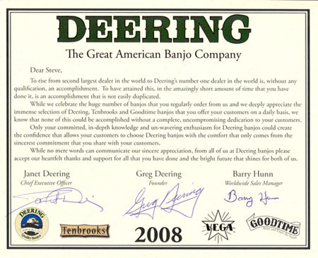 Deering Worldwide No1 Dealer